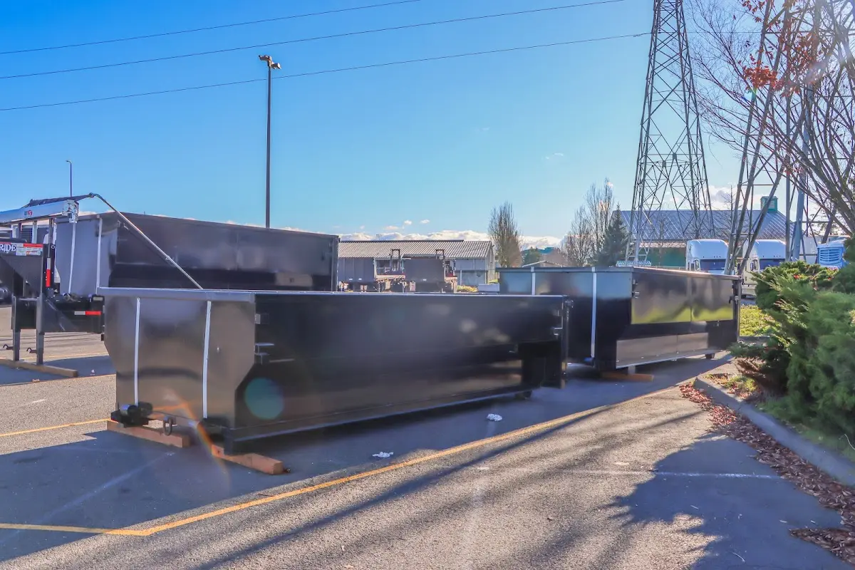 Roll-off dumpster ready for waste disposal at job site for Construction Dumpster Rental in Royalton